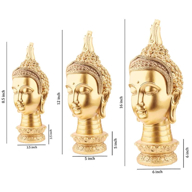 Elegant Gold Premium Buddha Figurine For Meditation And Peace | Set Of 3 Default Title