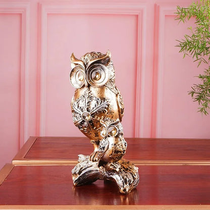 Salvador Premium Gold Fengshui Owl Figurine Default Title