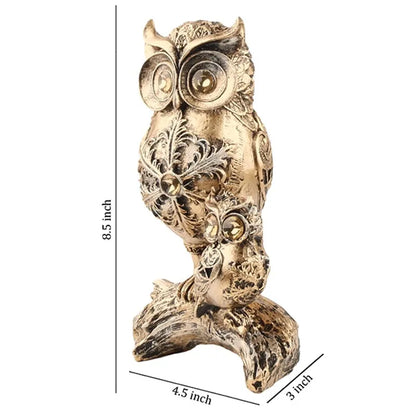 Salvador Premium Gold Fengshui Owl Figurine Default Title