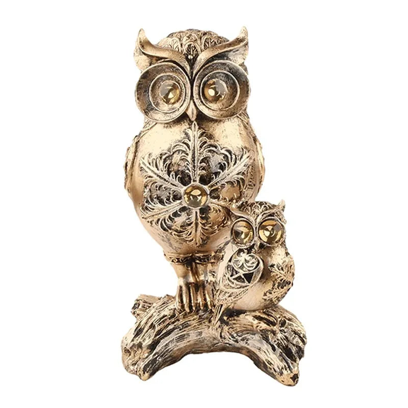 Salvador Premium Gold Fengshui Owl Figurine Default Title