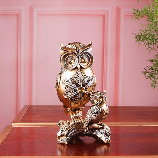 Salvador Premium Gold Fengshui Owl Figurine Default Title