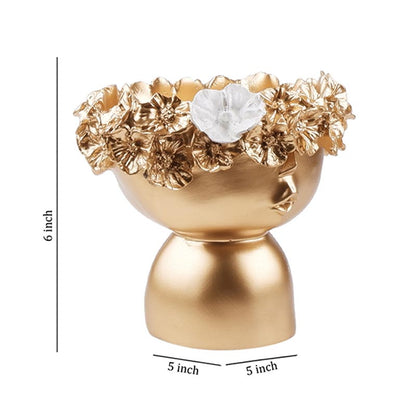 Catalina Premium Décor Gold Tone Vase | 10.5 inch, 6 inch 6 Inches