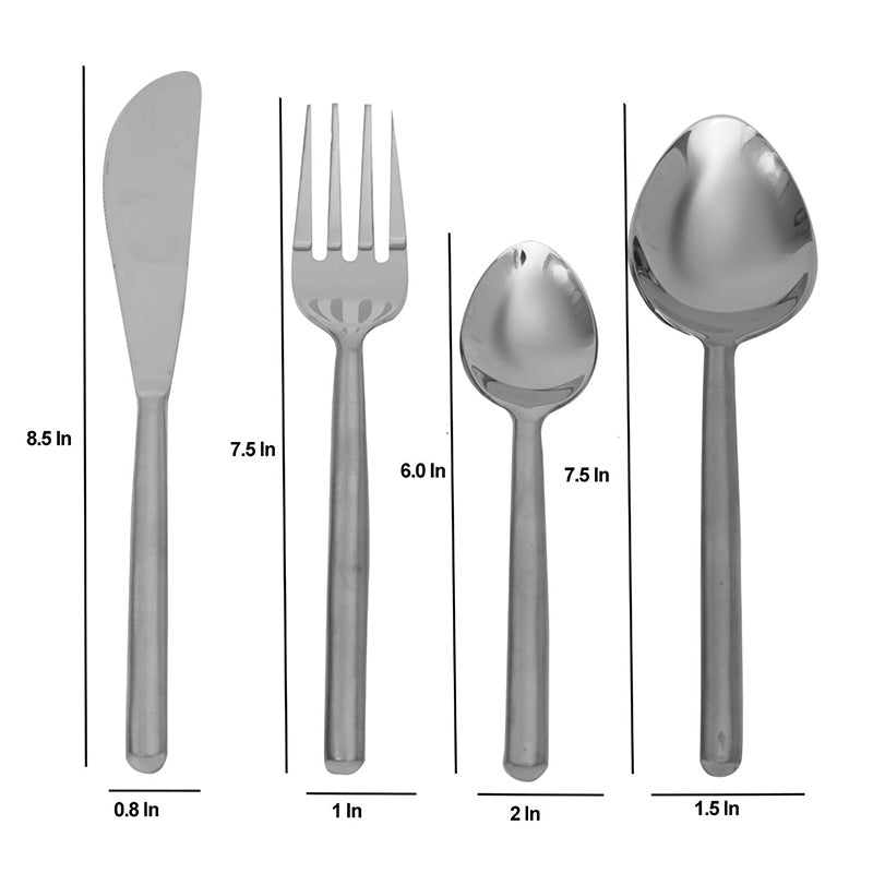 Radi Reflections Cutlery | Set Of 4 | Multiple Colors Silver