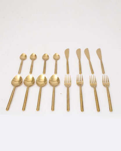 Radiant Reflections Cutleries | Set Of 16 Gold