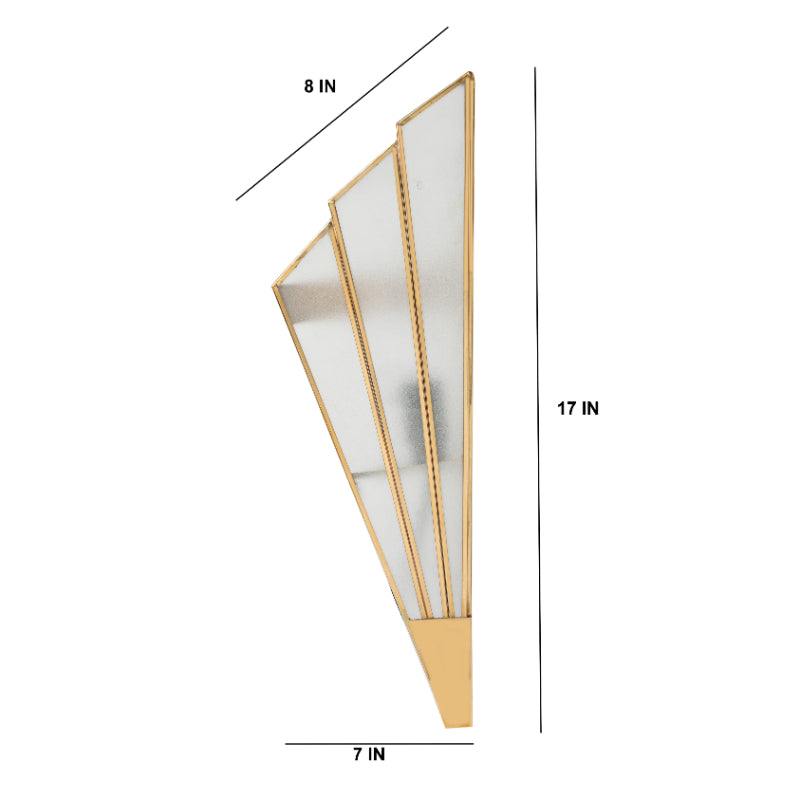 Triangular Abstract Luxe Wall Lamp with Frosted Glass Brass