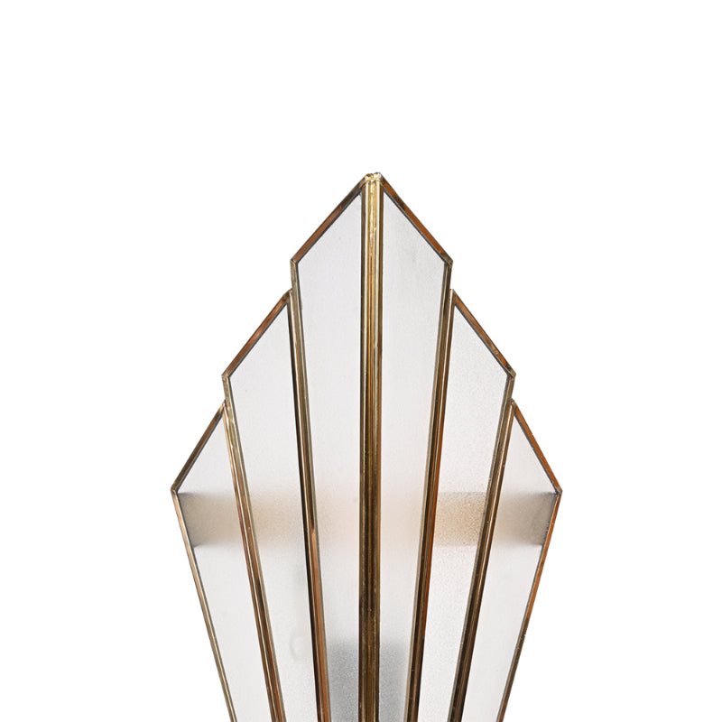 Triangular Abstract Luxe Wall Lamp with Frosted Glass Brass