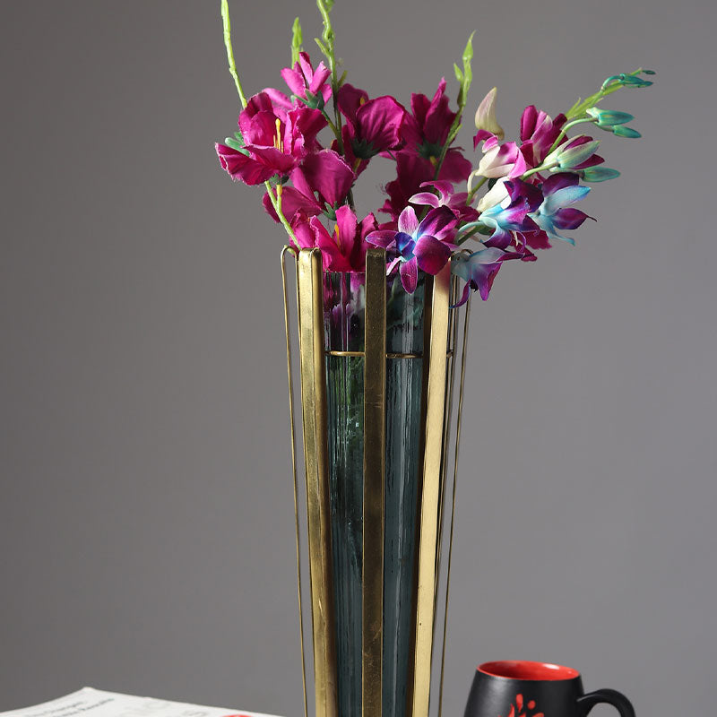 Allure Radiant Metal Hue Vase Green