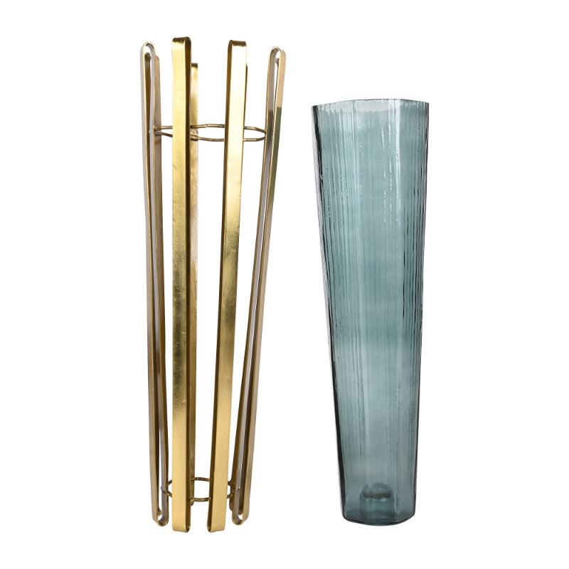 Allure Radiant Metal Hue Vase Green