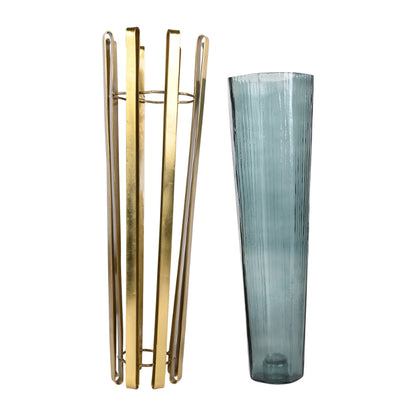 Allure Radiant Metal Hue Vase Green