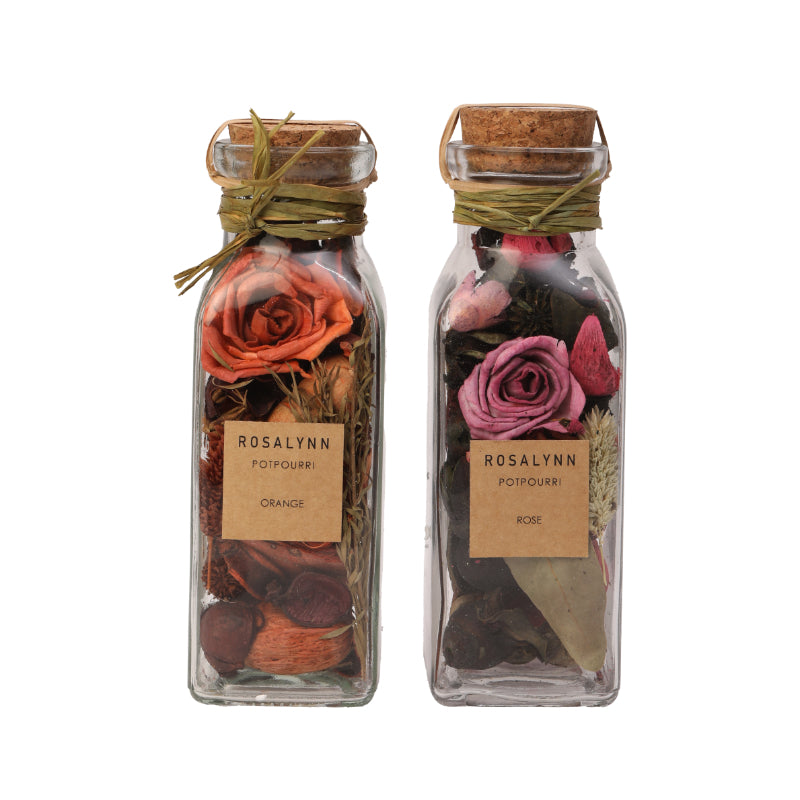 Lea Dried floral Sunset Orange & Rose Purple Aromatic Potpourri | Set Of 2 Default Title