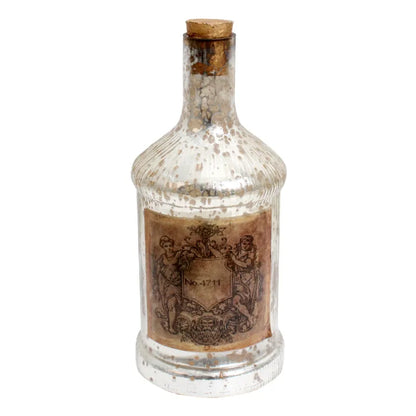 Antique Glass Legacy Cylindrical Bottle Decorative | 9.5 Inches, 9 Inches 9.5 Inches