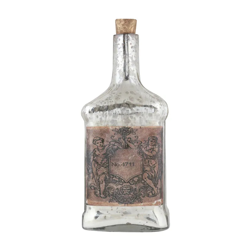 Antique Glass Legacy Square Bottle Decorative | 9.5 Inches, 9 Inches 9 Inches