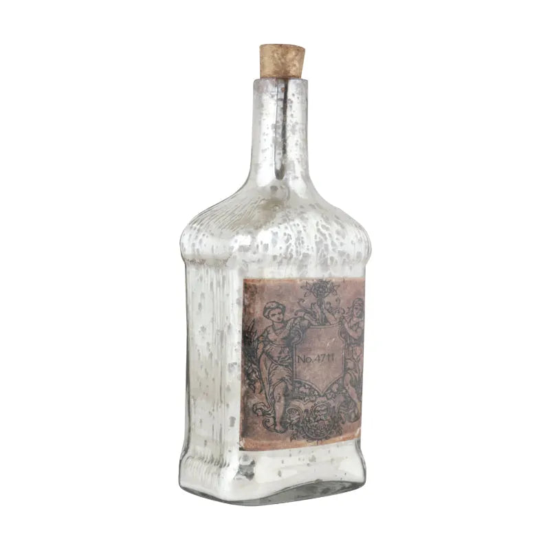 Antique Glass Legacy Square Bottle Decorative | 9.5 Inches, 9 Inches 9 Inches