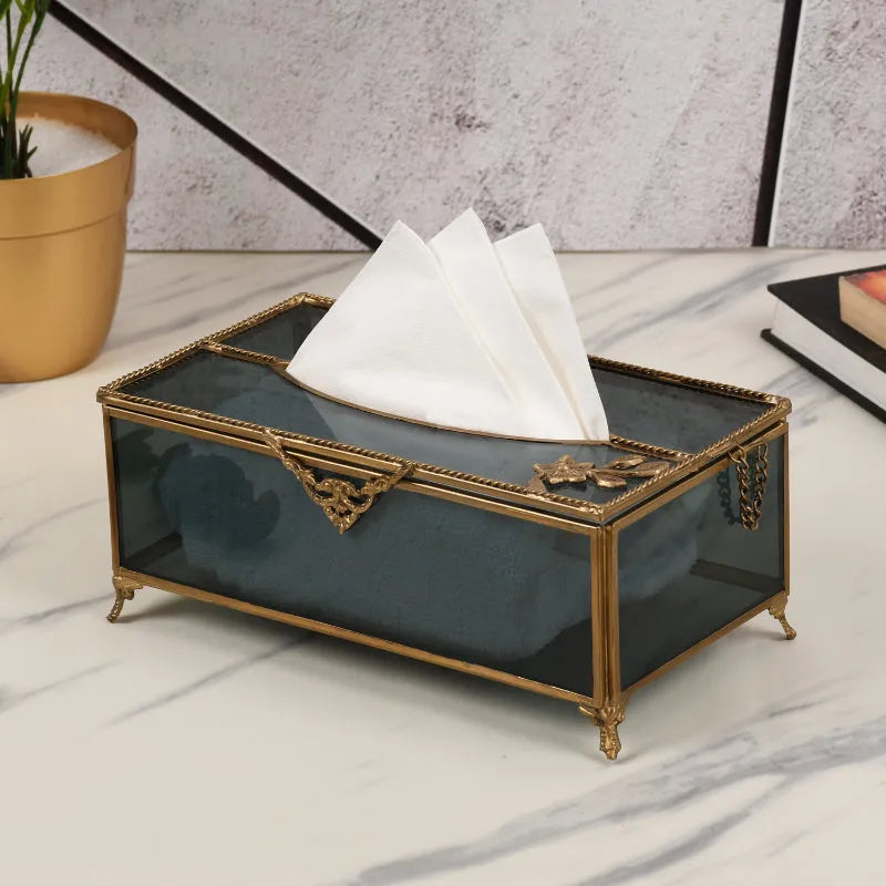 Gleaming Crackle Glass Tissue Box Default Title