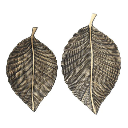 Leafy Affair Black & Gold Tray | Set Of 2 Default Title