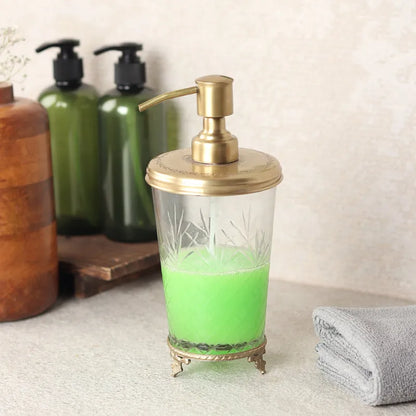 Vintage Brass & Glass Soap Dispenser Default Title