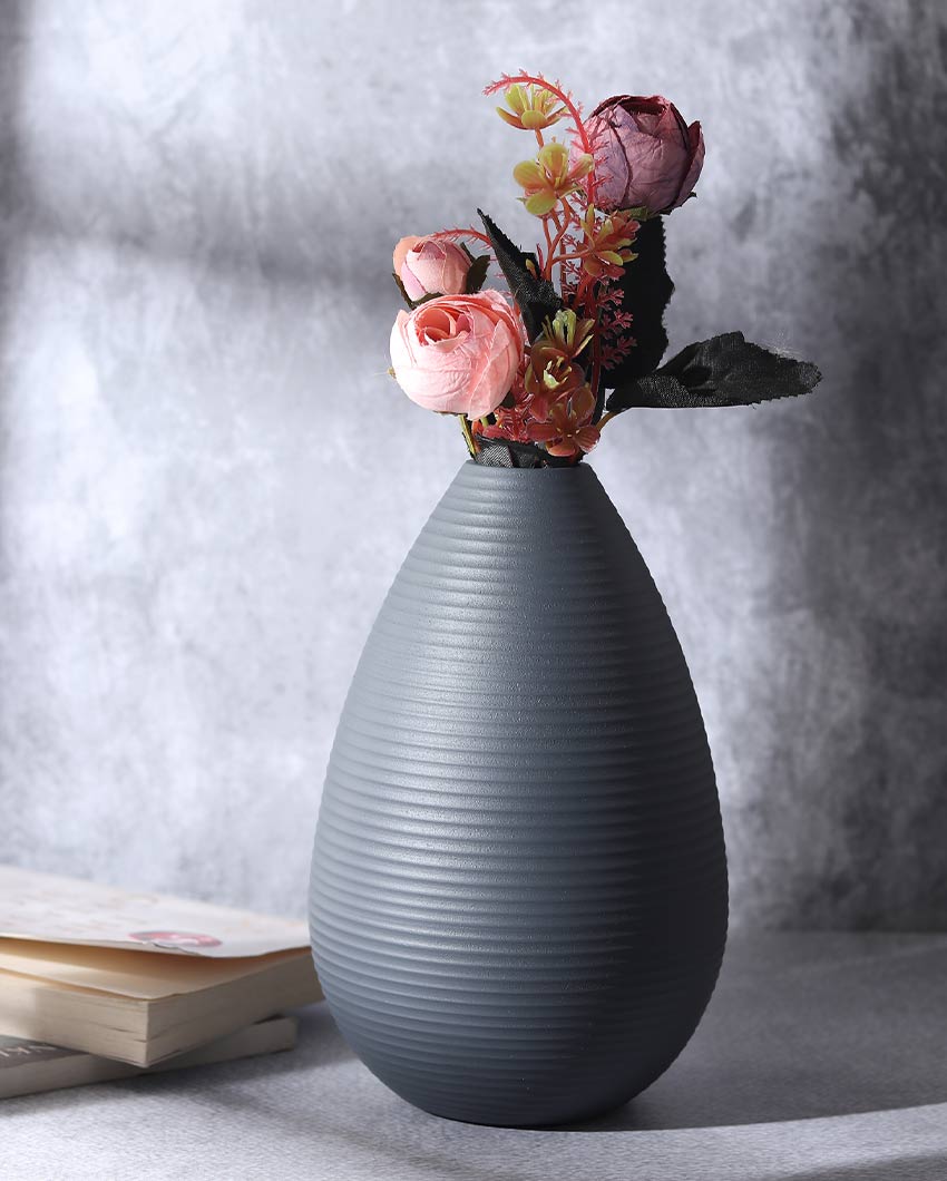 Large Klova Graphite Aluminum Vase | 6x8 inches Graphite