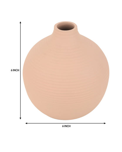 Bella Enamel Aluminum Vase | 6x6 inches Peach
