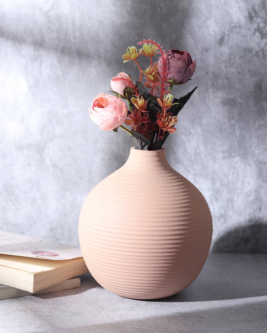Bella Enamel Aluminum Vase | 6x6 inches Peach