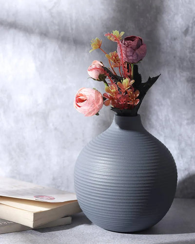 Bella Enamel Aluminum Vase | 6x6 inches Blue