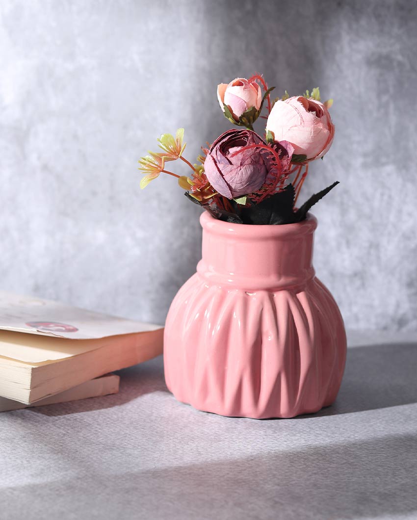 Mini  Wavecera Ceramic Vase Pink