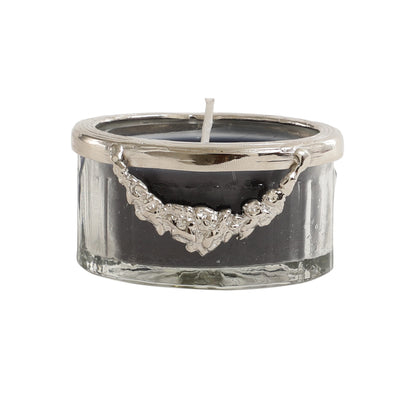 Black Velvet Scented Candle Jar With Ring