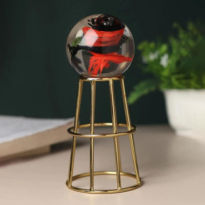 Crystal Orb'S Gold Pedestal With Glass Ball | 4 x 8 inches