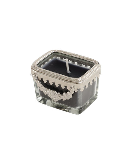 Black Velvet Scented Candle Glass Jar With Ring