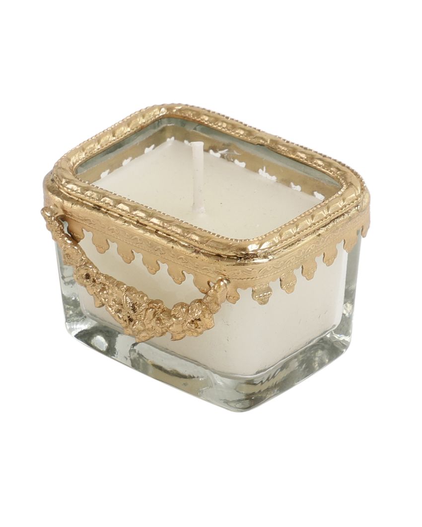 Snowy Whisper White Scented Candle Glass Jar With Ring