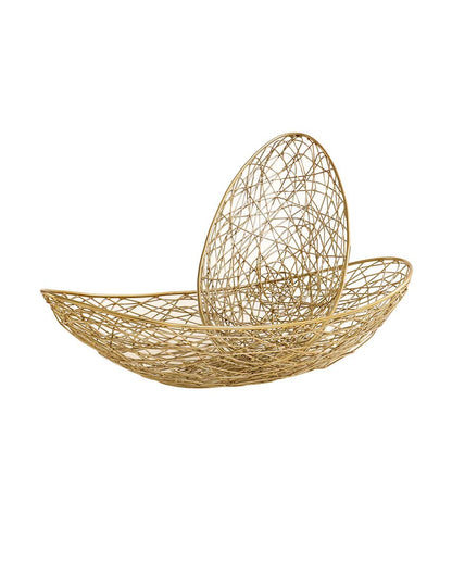 Elegant Iron Made Vivian Basket | Set of 2 | 17 x 9 x 5 inches