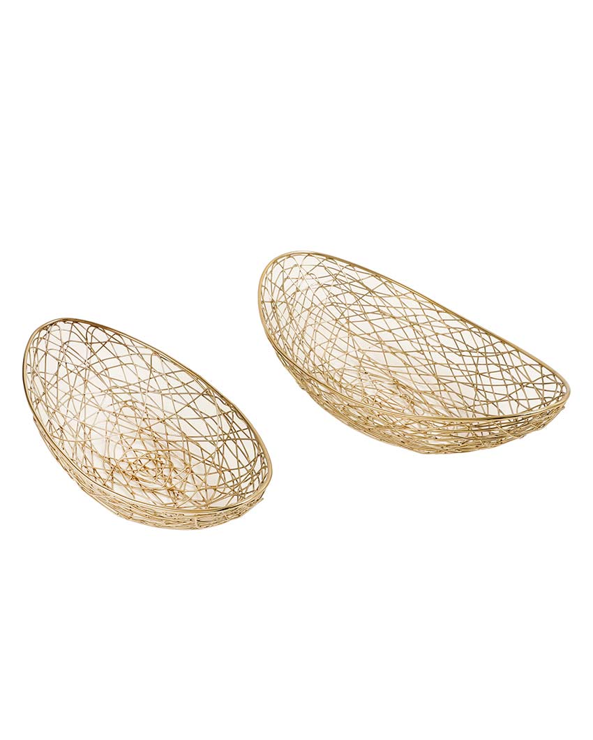 Elegant Iron Made Vivian Basket | Set of 2 | 17 x 9 x 5 inches