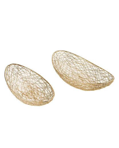 Elegant Iron Made Vivian Basket | Set of 2 | 17 x 9 x 5 inches