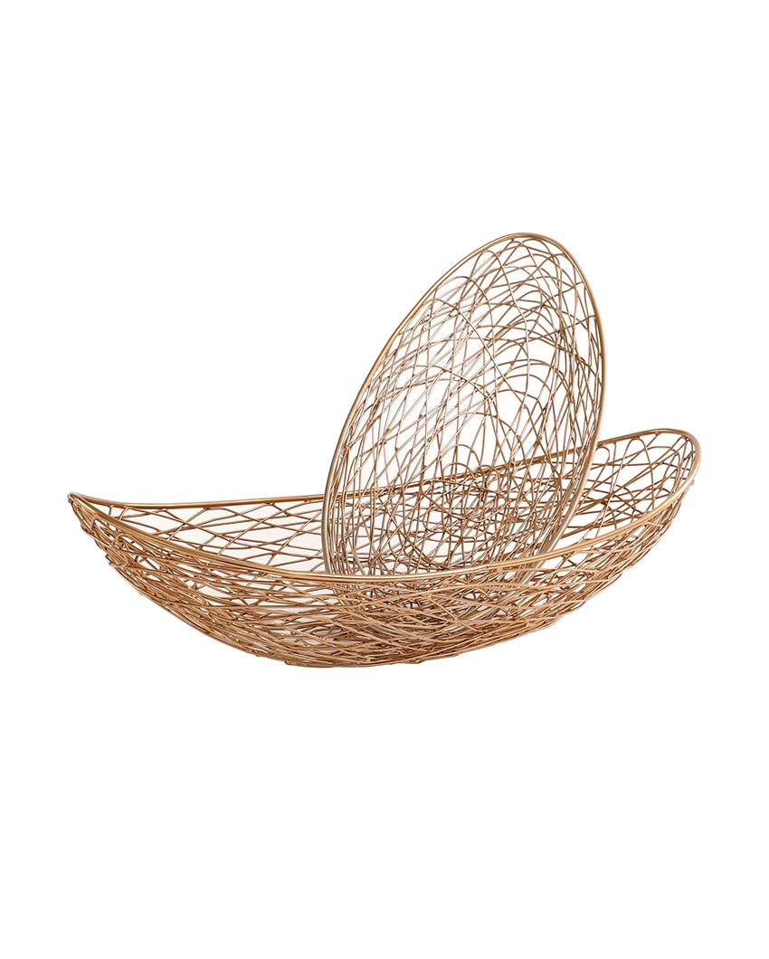 Elegant Iron Made Vivian Basket | Set of 2 | 17 x 9 x 5 inches