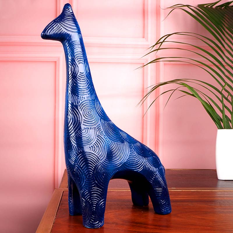 Lysandra Premium Giraffe Sculpture | Multiple Colors Blue