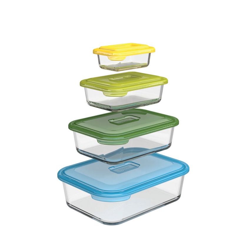 Beautiful Multicolor Shade Glass Storage Boxes | Pack of 4