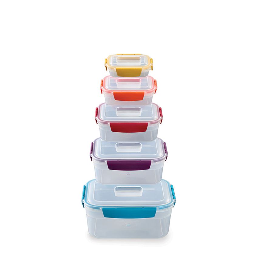 Elegant Rectangular Multi-Size Multicolor Storage Container | Pack of 5