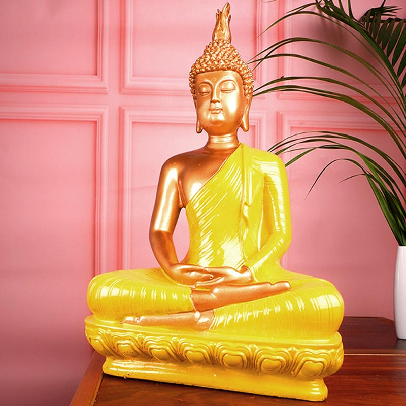 Marta Premium Buddha Figurine | Multiple Colors Yellow
