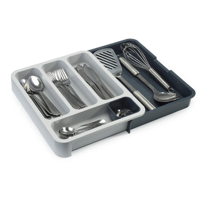 Drawer Store Gray Expandable Compact Cutlery Tray Default Title