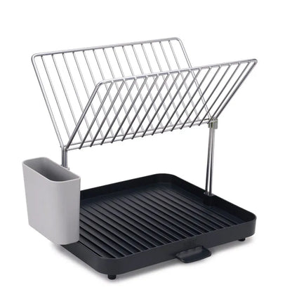 Y-Rack Dish Rack and Drain Board Set with Cutlery Organizer Dish Drainer | Multiple Colors Grey