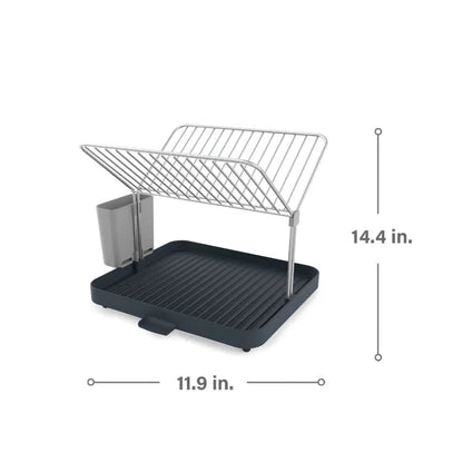 Y-Rack Dish Rack and Drain Board Set with Cutlery Organizer Dish Drainer | Multiple Colors Grey