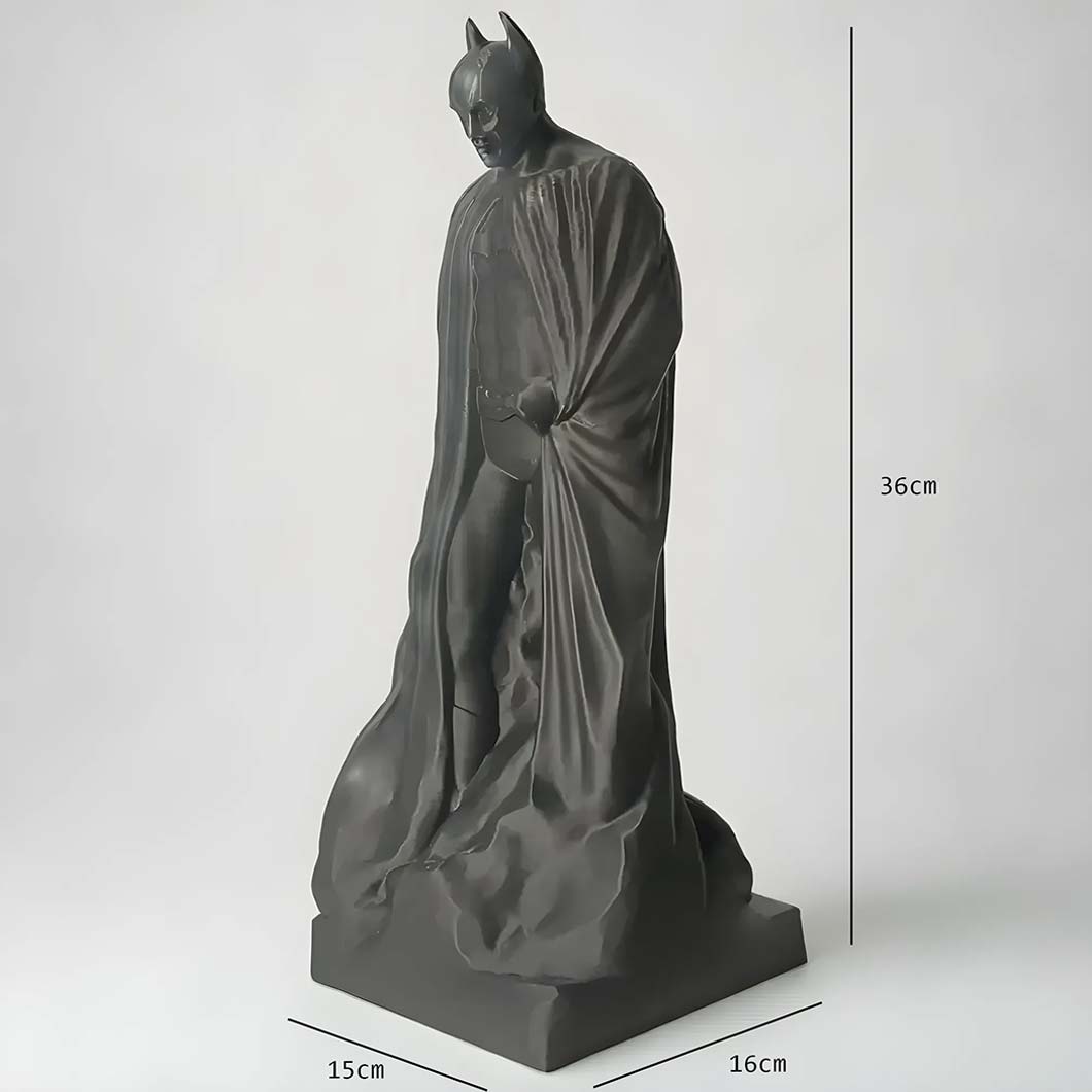 Iconic Batman Memorial Black Statue Showpiece | 6 x 6 x 14 inches