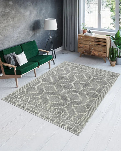 Modern Polyester Printed Carpet | Washing  Machine Washable