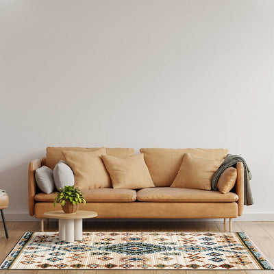 Dynamic Geometric Colorful Frieze Fez Area Carpet