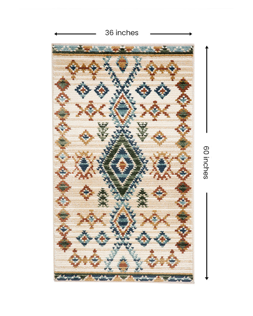 Dynamic Geometric Colorful Frieze Fez Area Carpet