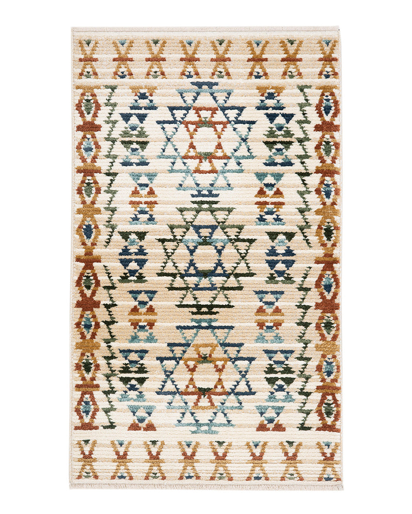 Timeless Handcrafted Colorful Frieze Fez Area Carpet