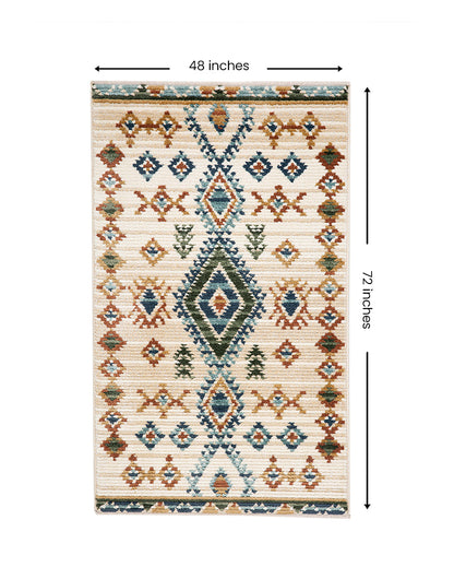 Dynamic Geometric Colorful Frieze Fez Area Carpet