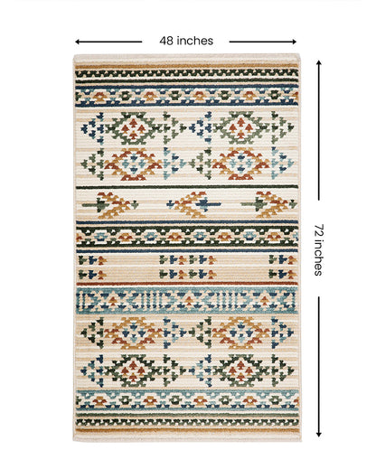 Vivid Chevron Colorful Frieze Fez Area Carpet