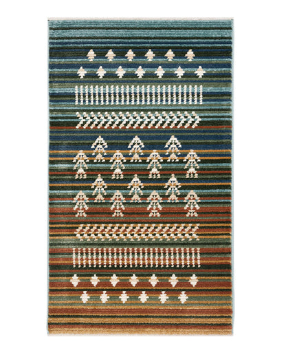 Unique Contemporary Colorful Frieze Fez Area Carpet