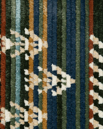 Unique Contemporary Colorful Frieze Fez Area Carpet