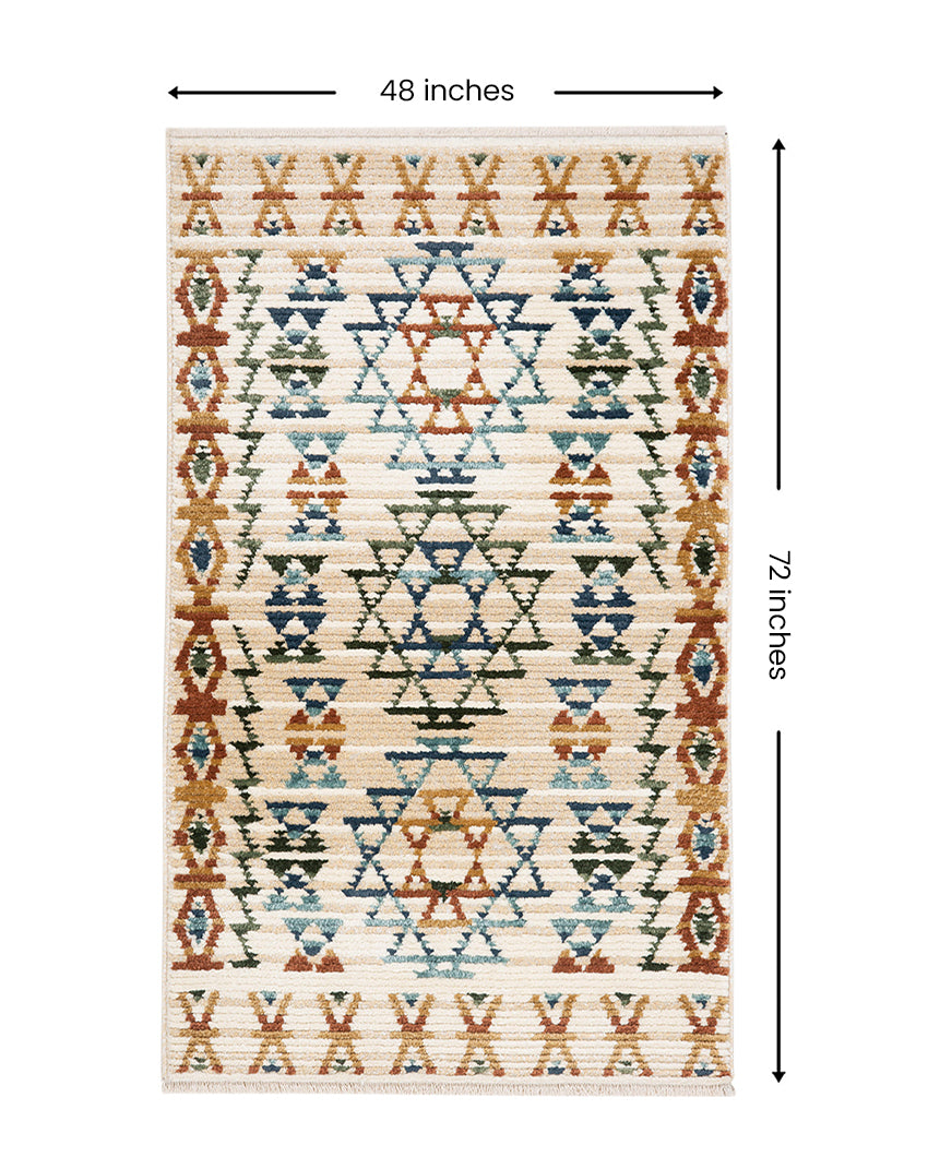 Timeless Handcrafted Colorful Frieze Fez Area Carpet